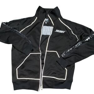 Soleboy Mens Black Track Jacket Zip Up XL